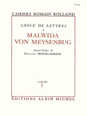 cover image of Choix de lettres à Malwida von Meysenbug